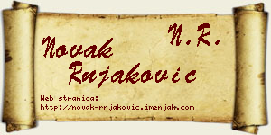 Novak Rnjaković vizit kartica